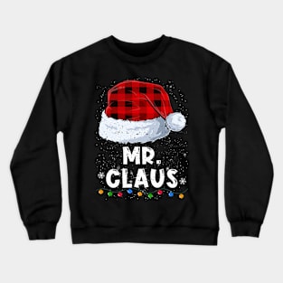 Mr Claus Red Plaid Christmas Santa Family Matching Pajama Crewneck Sweatshirt